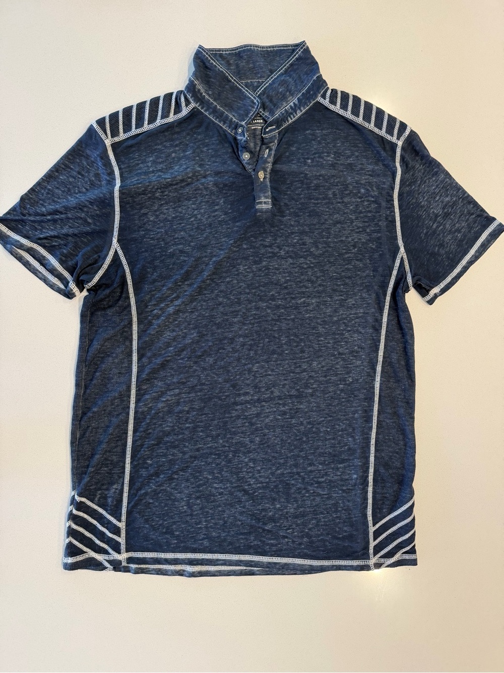 Buckle Navy Contrast-Stitch Short-Sleeve Polo